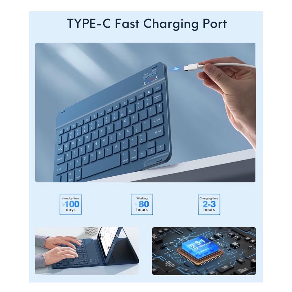 Bluetooth Keyboard Case for iPad  iPad (A16) 11th/10th Generation - Picture 7 of 9